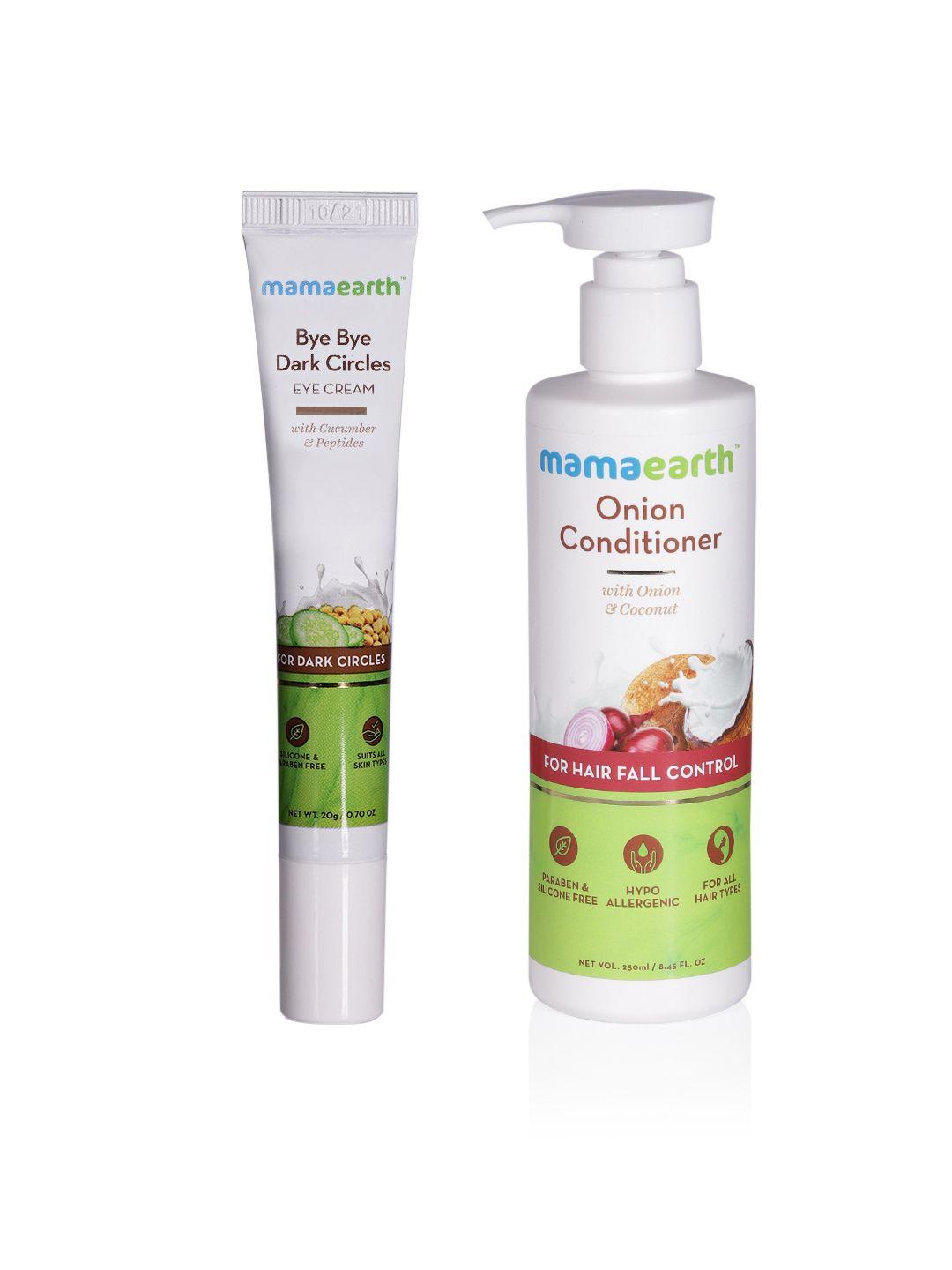 mamaearth unisex set of sustainable eye cream & hair conditioner