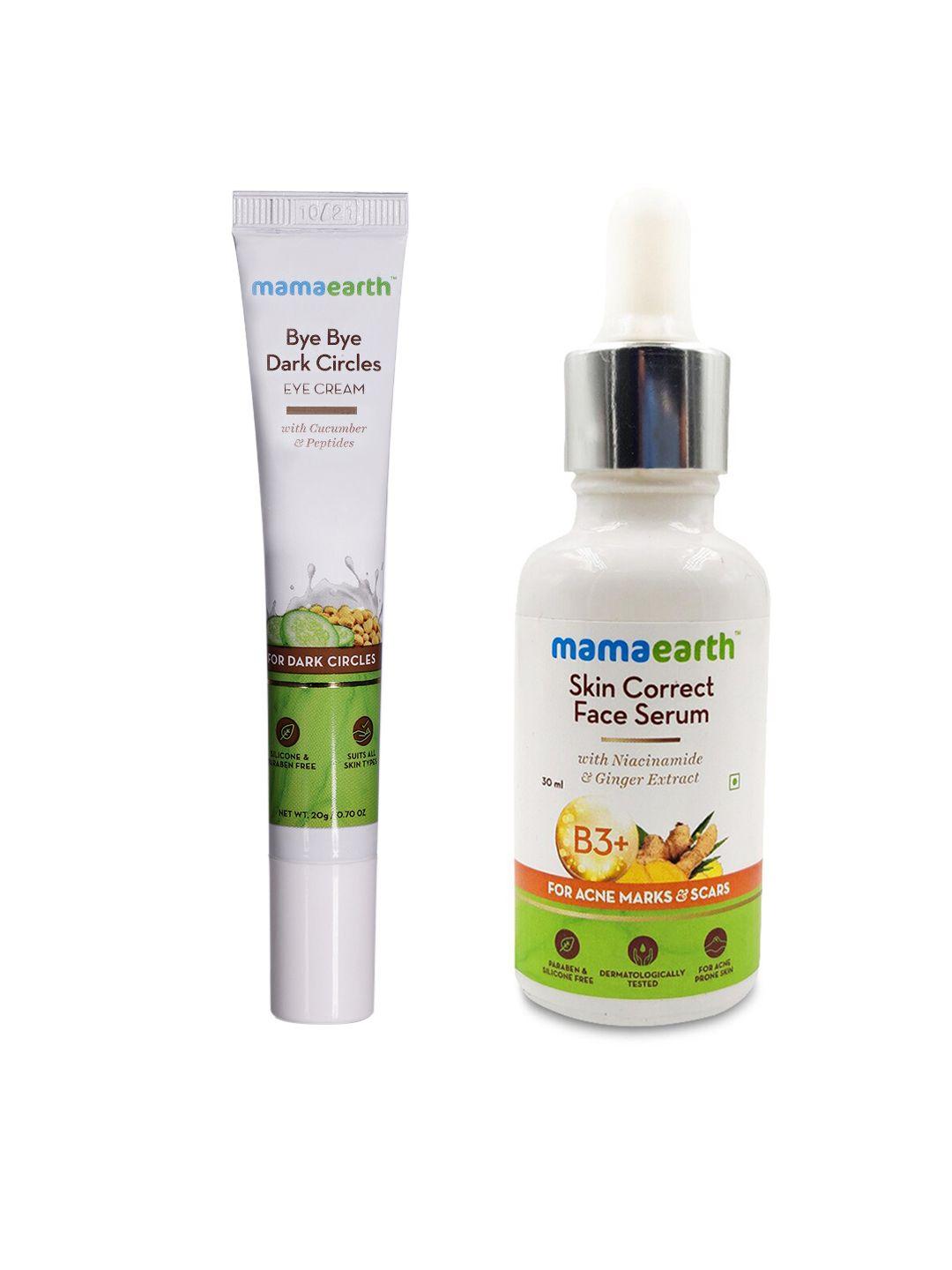 mamaearth unisex set of sustainable eye cream & skin correct face serum
