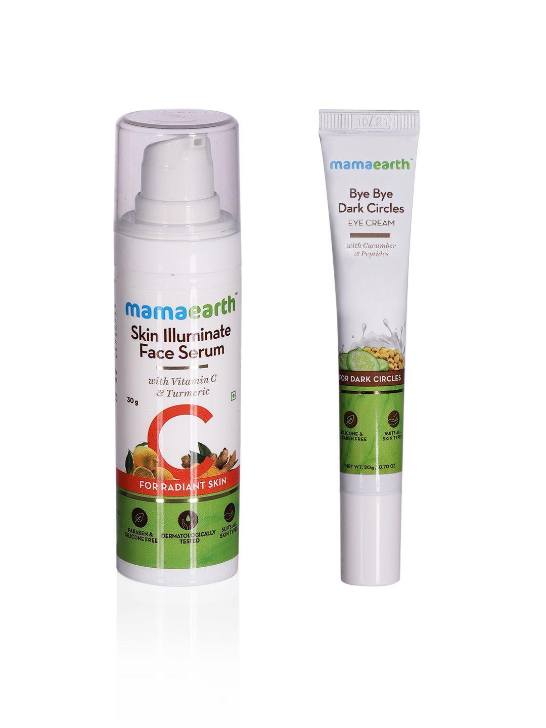 mamaearth unisex set of sustainable eye cream & vitamin c face serum