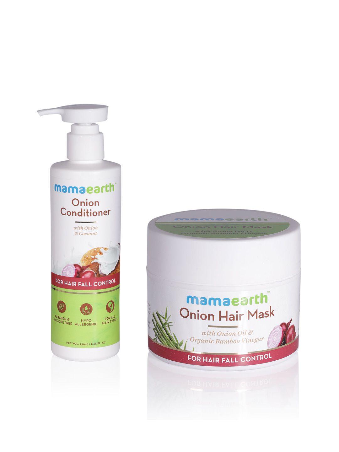 mamaearth unisex set of sustainable onion hair mask & conditioner
