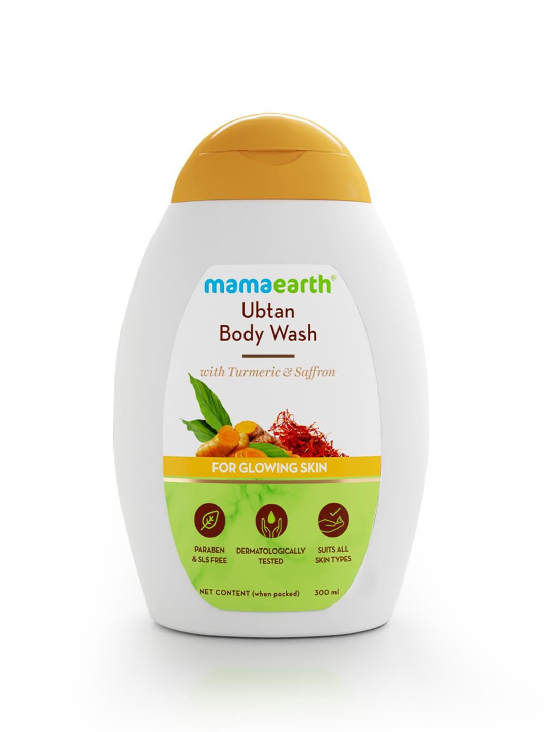 mamaearth unisex ubtan body wash with turmeric & saffron for glowing skin  300 ml