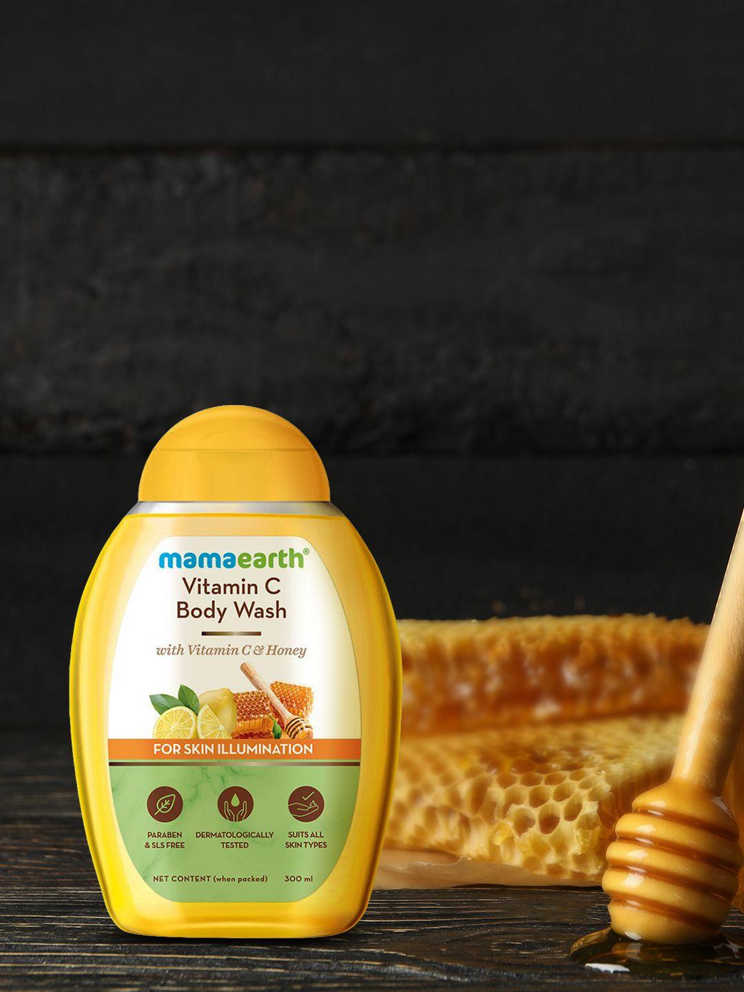 mamaearth vitamin c body wash with honey for skin illumination - 300 ml
