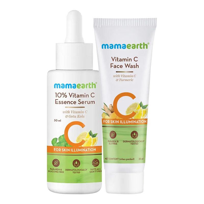 mamaearth vitamin c face wash + serum