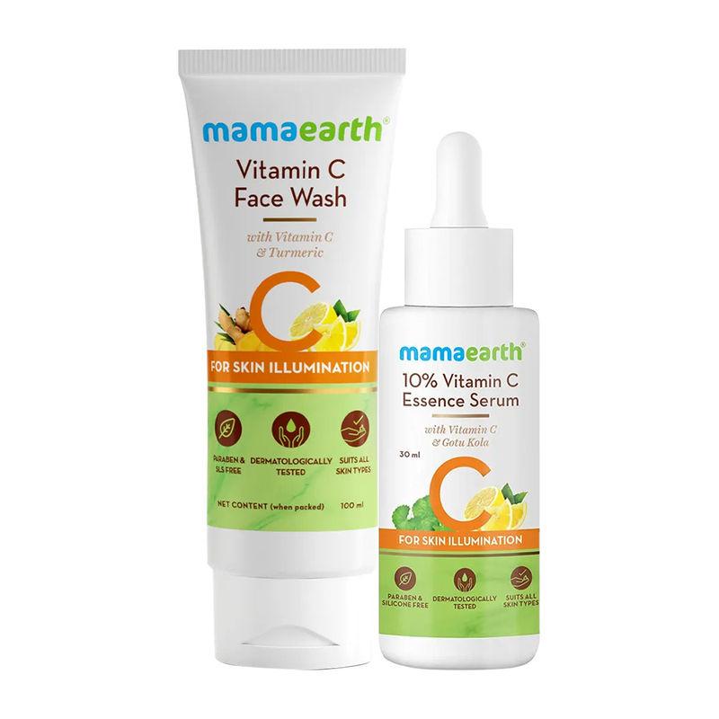 mamaearth vitamin c face wash + vitamin c face serum