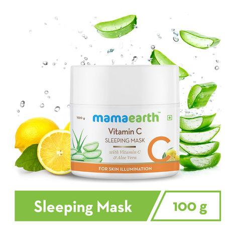 mamaearth vitamin c sleeping mask, night cream for women, for skin illumination - (100 g)