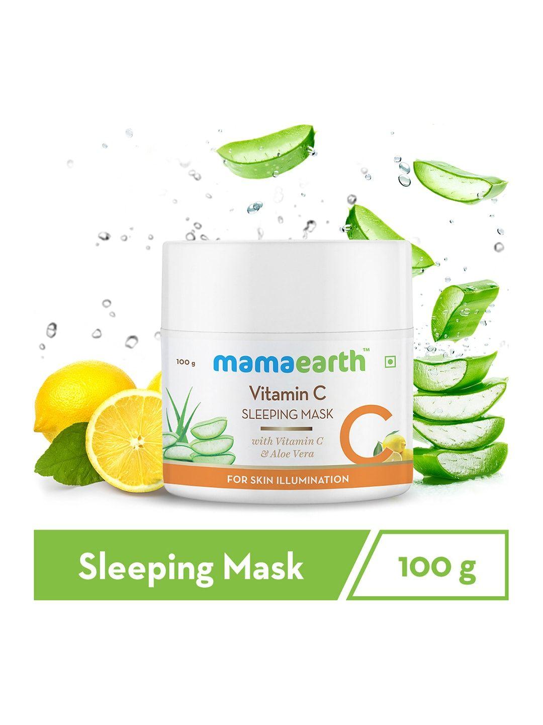 mamaearth vitamin c sustainable sleeping mask for skin illumination 100 g