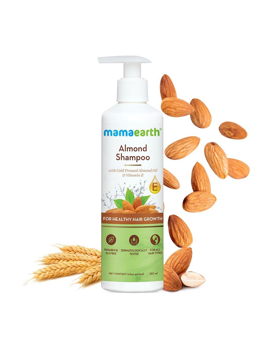 mamaearth almond shampoo with almond oil and vitamin e 250 ml