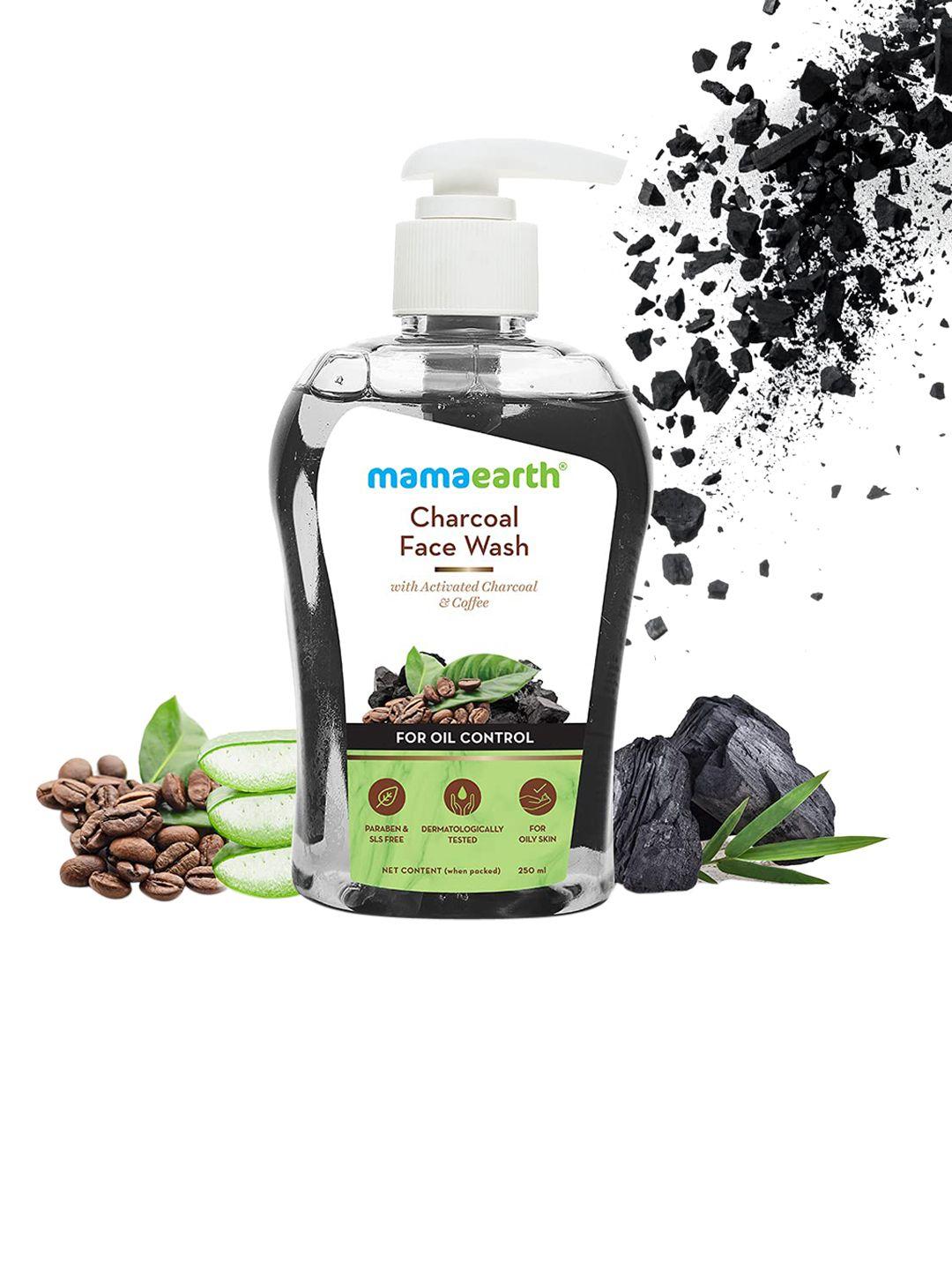 mamaearth charcoal face wash with activated charcoal & coffee - oil control - 250 ml