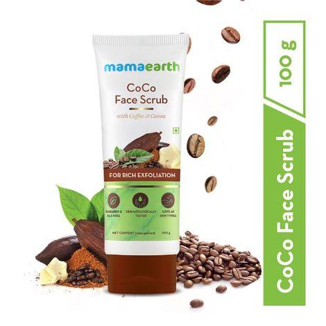 mamaearth coco face scrub with coffee & cocoa for rich exfoliation - (100 g)