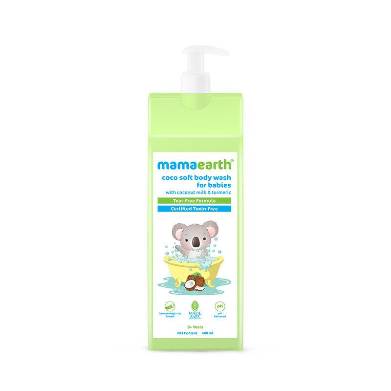 mamaearth coco soft body wash for babies with coconut milk & turmeric