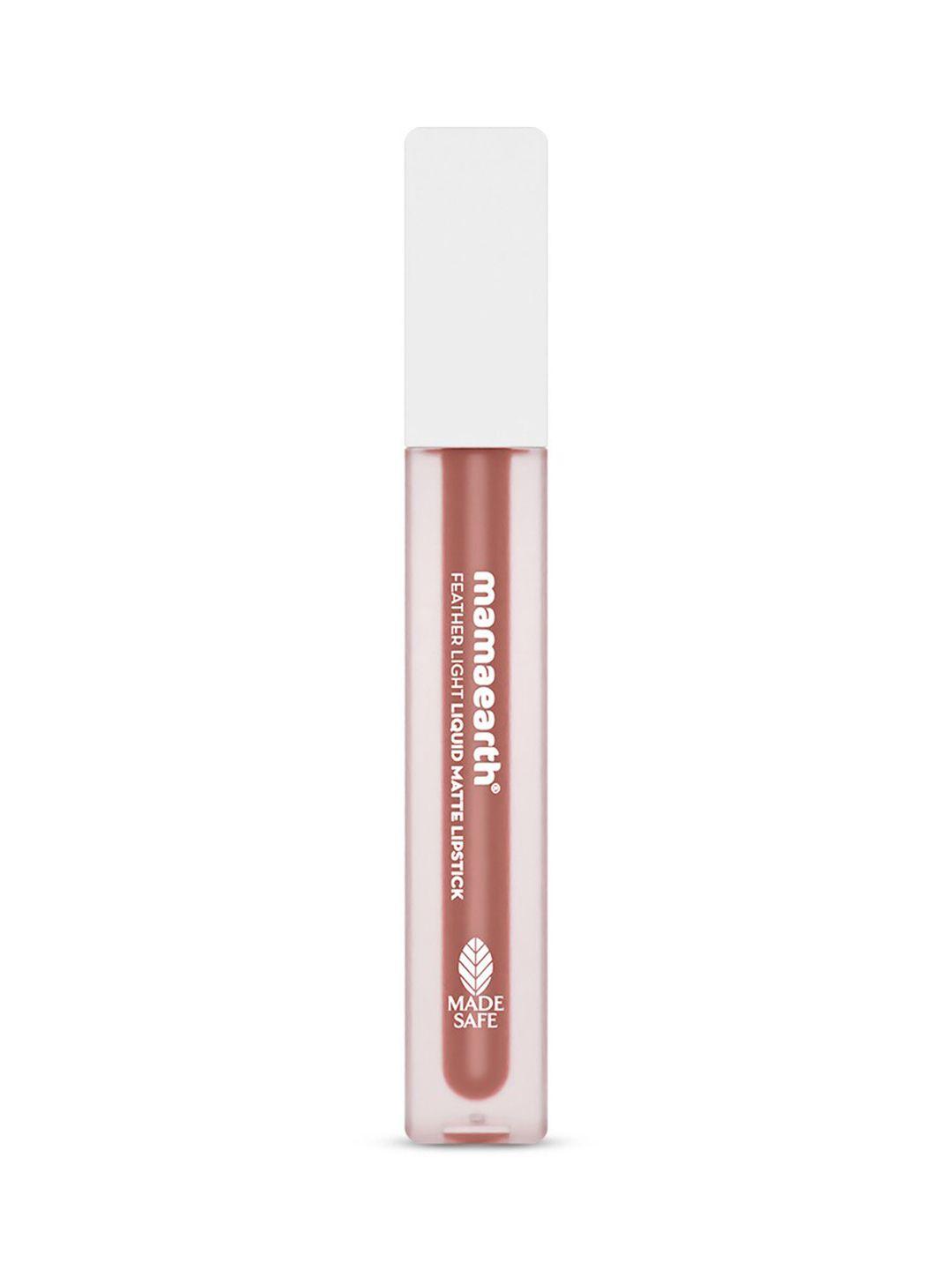 mamaearth feather light liquid matte lipstick 3.5 ml - nude brown 05