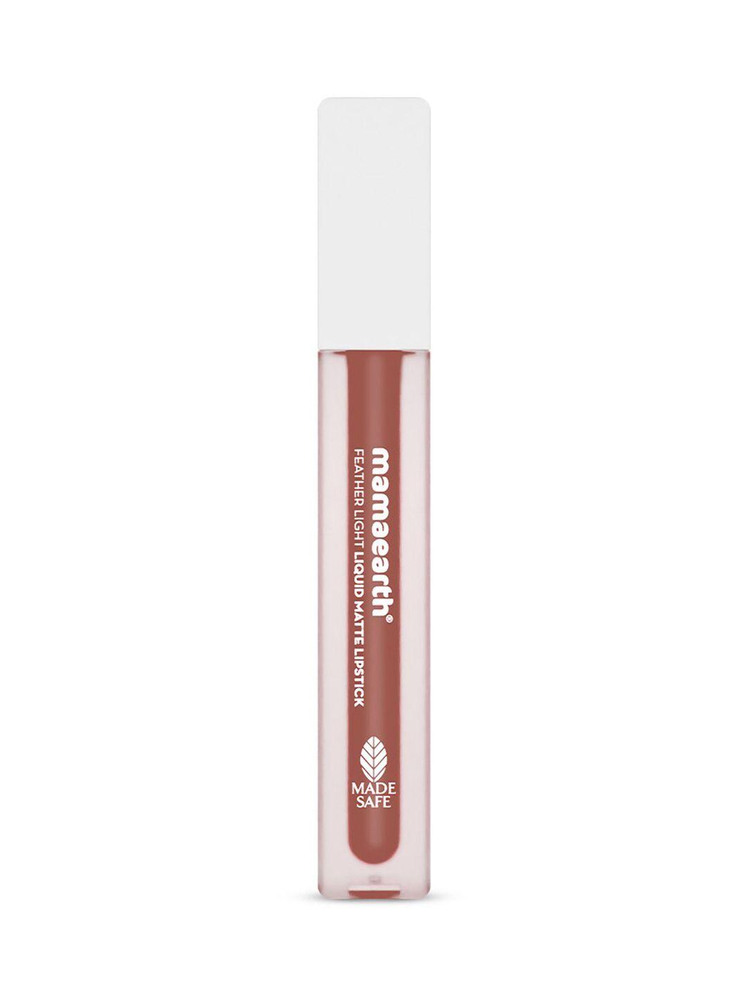 mamaearth feather light liquid matte lipstick 3.5 ml - nude punch 02