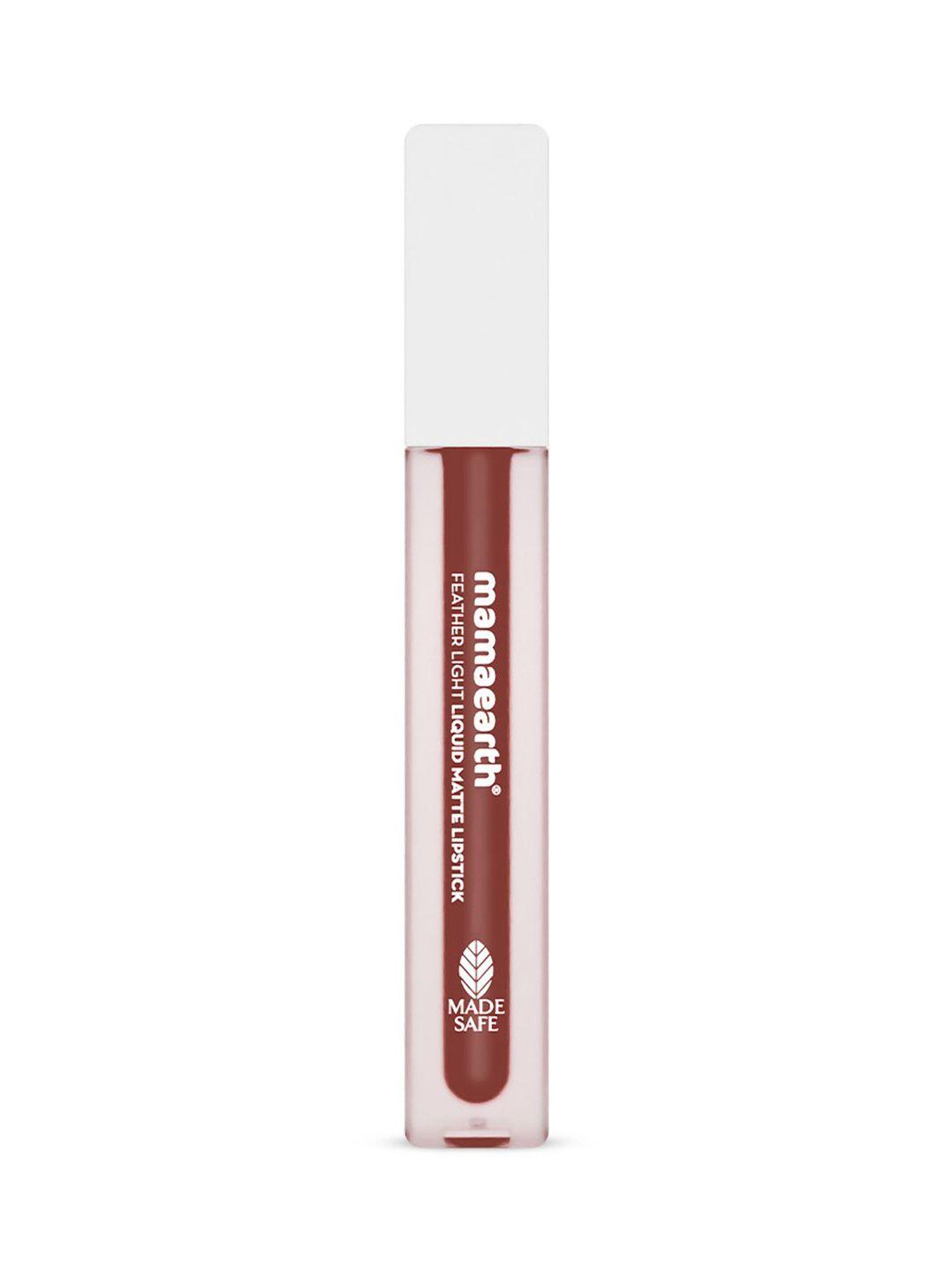 mamaearth feather light liquid matte lipstick 3.5 ml - nude tea 03