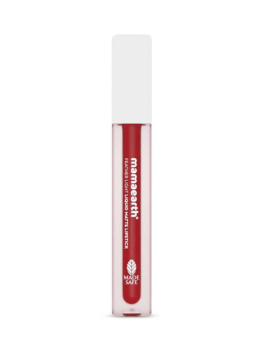 mamaearth feather light liquid matte lipstick 3.5 ml - red velvet 06