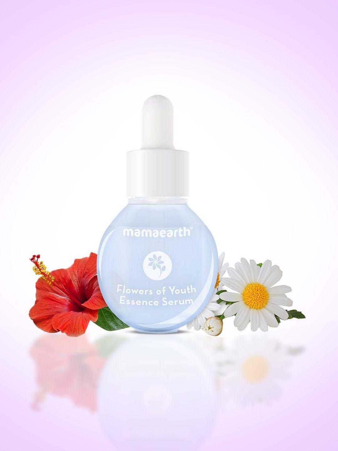 mamaearth flowers of youth essence serum with hyaluronic acid & hibiscus 30 ml