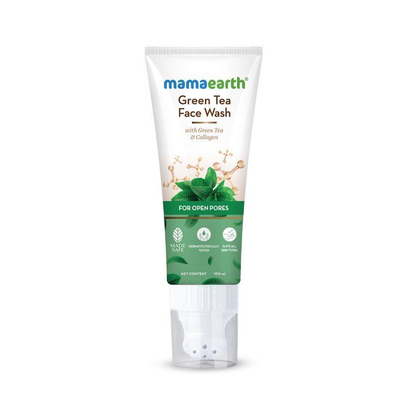 mamaearth green tea face wash with green tea & collagen for open pores