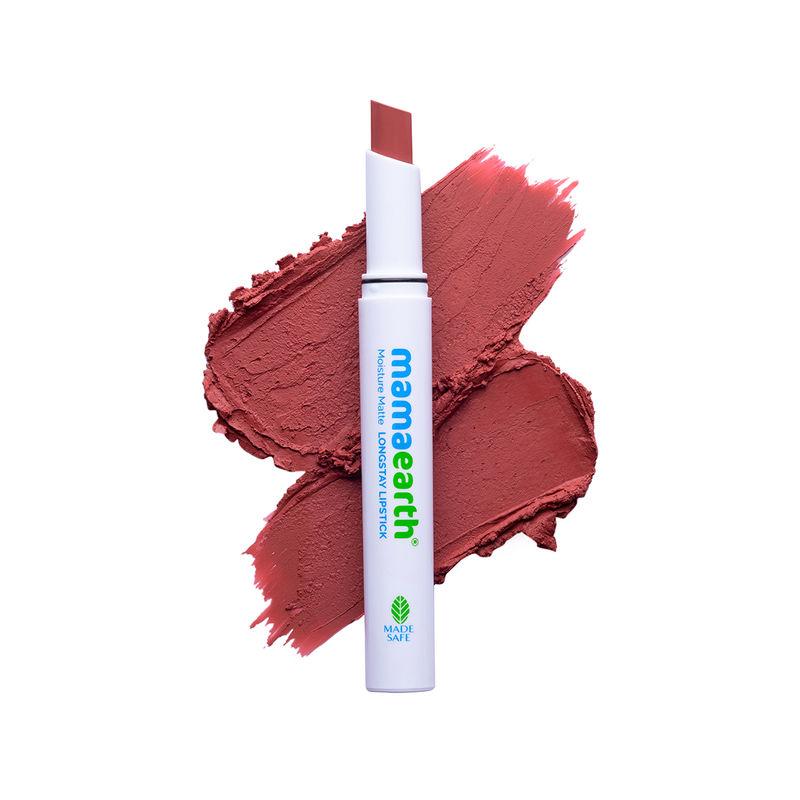 mamaearth moisture matte longstay lipstick with avocado oil & vitamin e - carnation nude