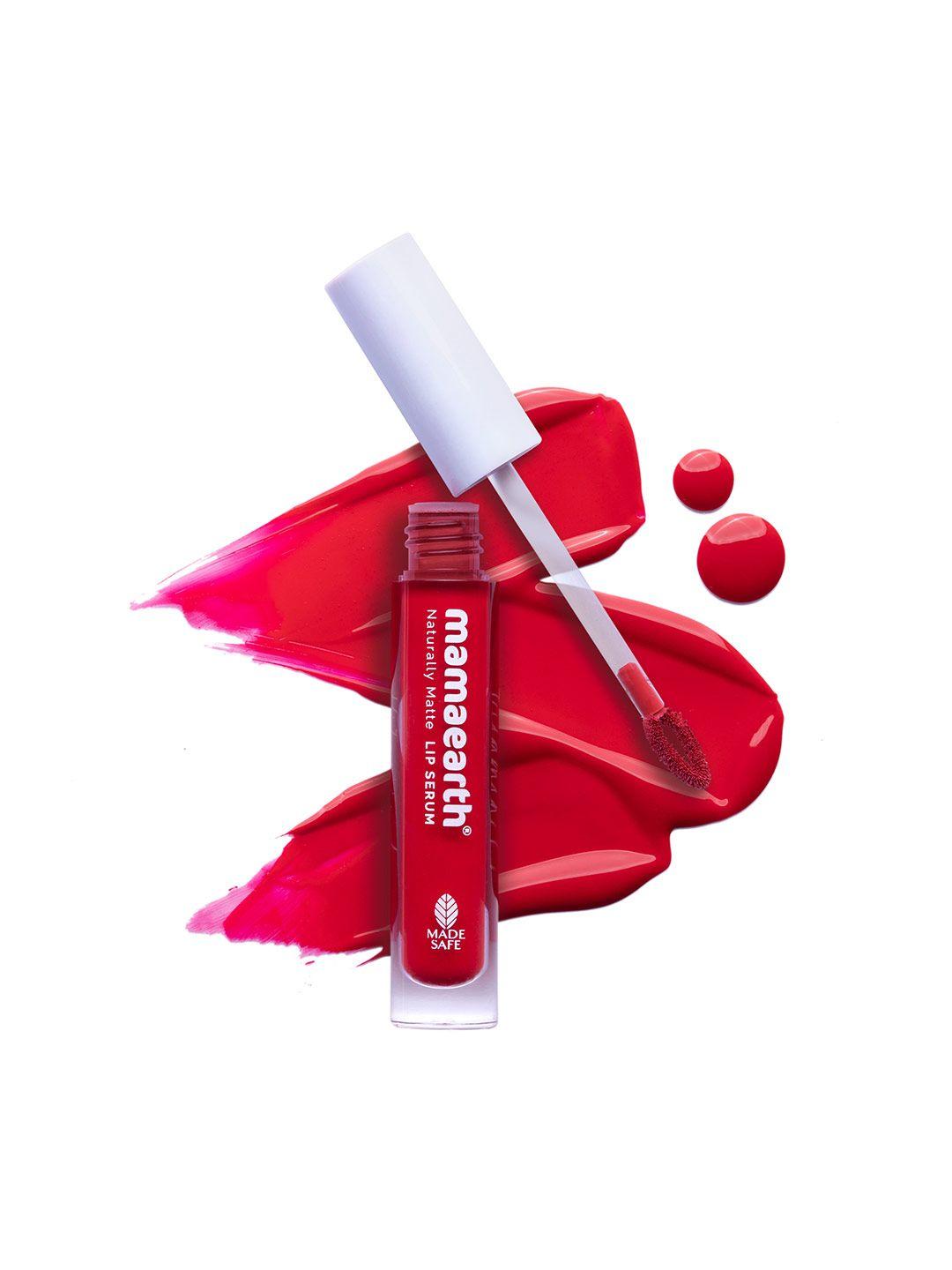 mamaearth naturally matte lip serum & matte liquid lipstick with vitamin c 6 ml