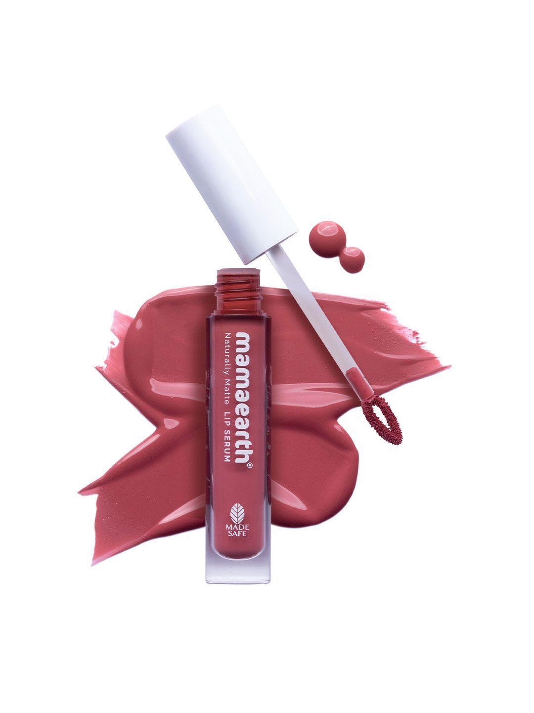 mamaearth naturally matte lip serum - matte liquid lipstick with vitamin c - rosy nude