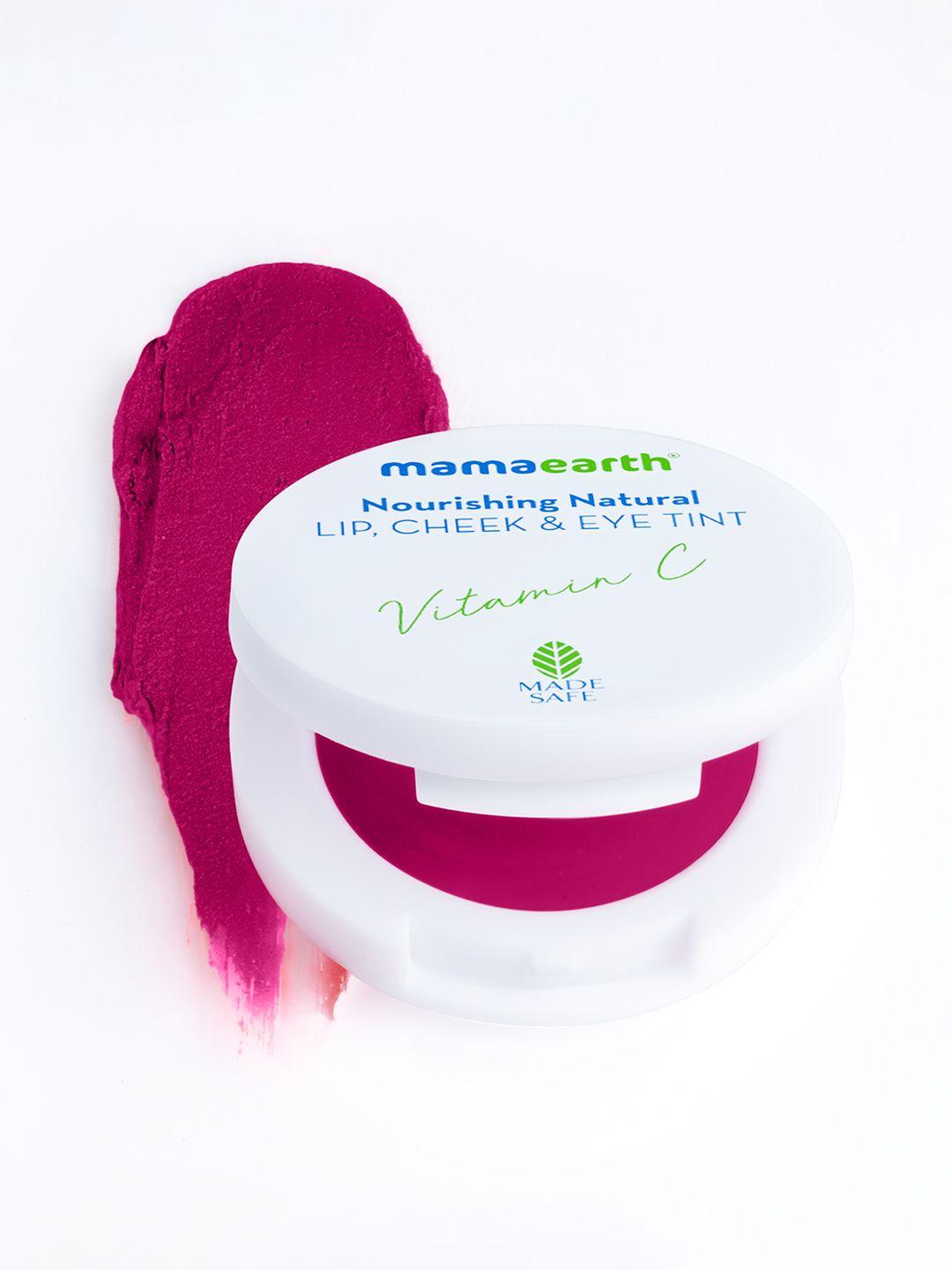 mamaearth nourishing natural lip cheek & eye tint with with vitamin c 4g - rose pink 03