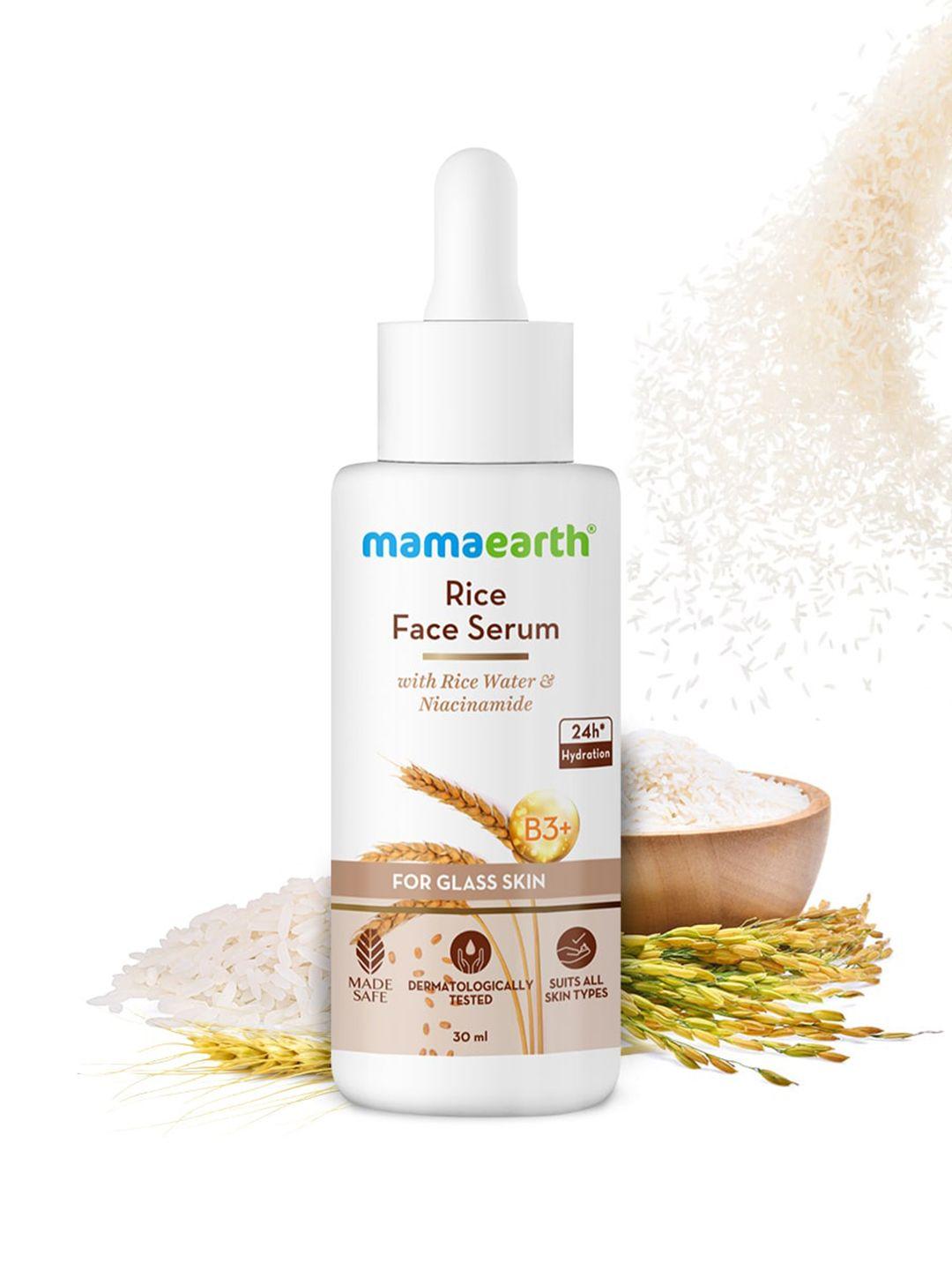 mamaearth rice face serum with rice water & niacinamide for glass skin - 30ml