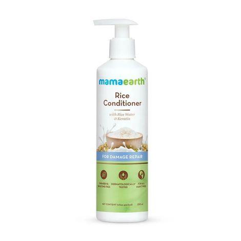 mamaearth rice water conditioner with rice water & keratin for damaged dry and frizzy hair (250 ml)