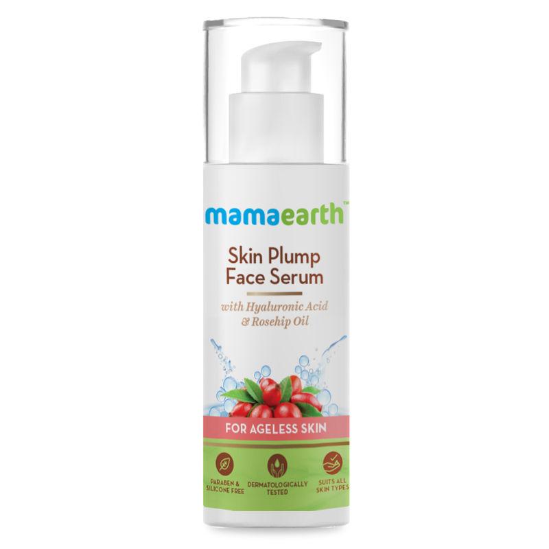 mamaearth skin plump face serum with hyaluronic acid & rosehip oil