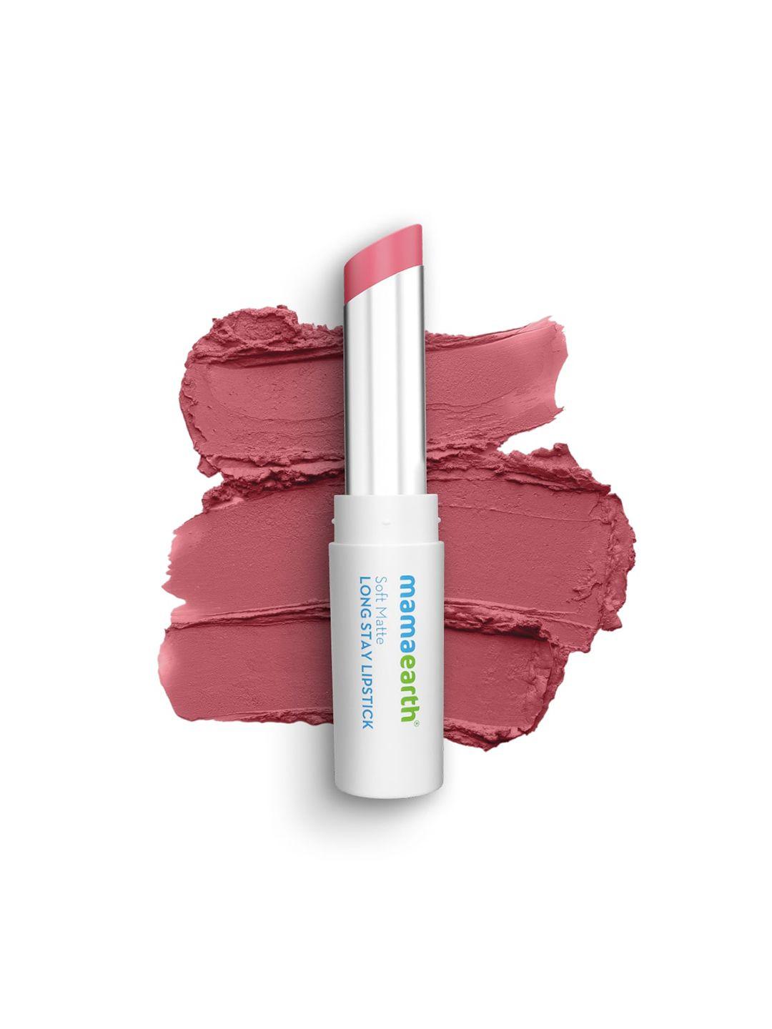 mamaearth soft matte 12hr long stay lipstick with jojoba oil & vitamin e 3.5g - berry nude