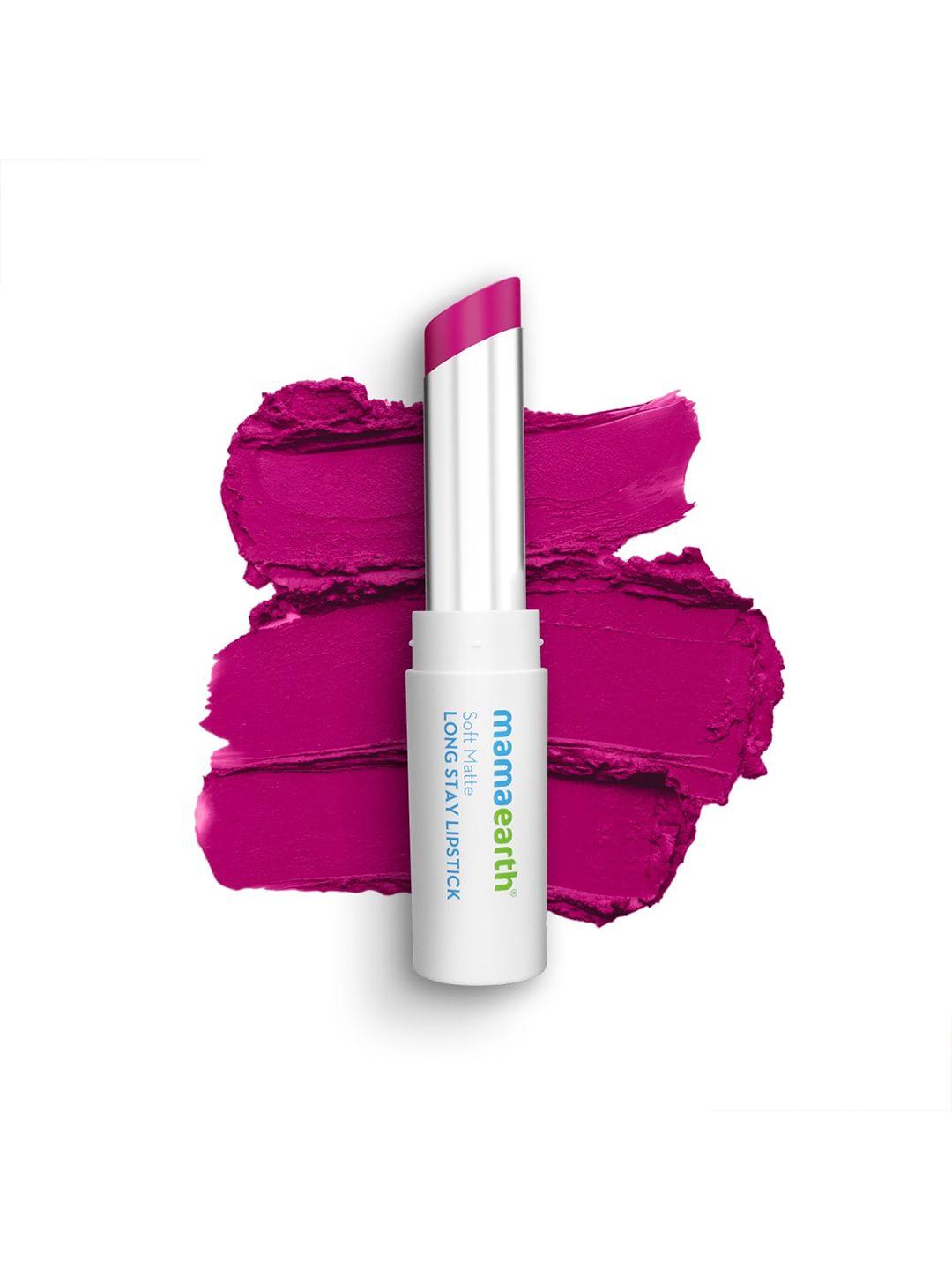 mamaearth soft matte long stay lipstick with jojoba oil & vitamin e - mulberry pink