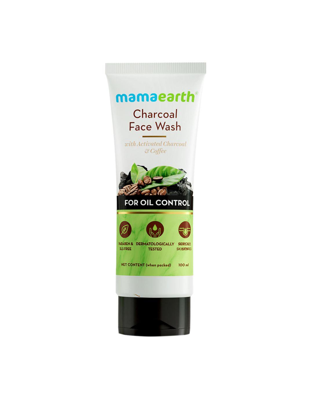 mamaearth sustainable activated charcoal face wash with coffee for oil control 100 ml