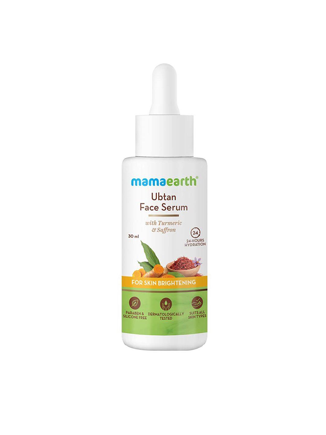 mamaearth ubtan face serum - turmeric & saffron for glowing & skin brightening  - 30 ml