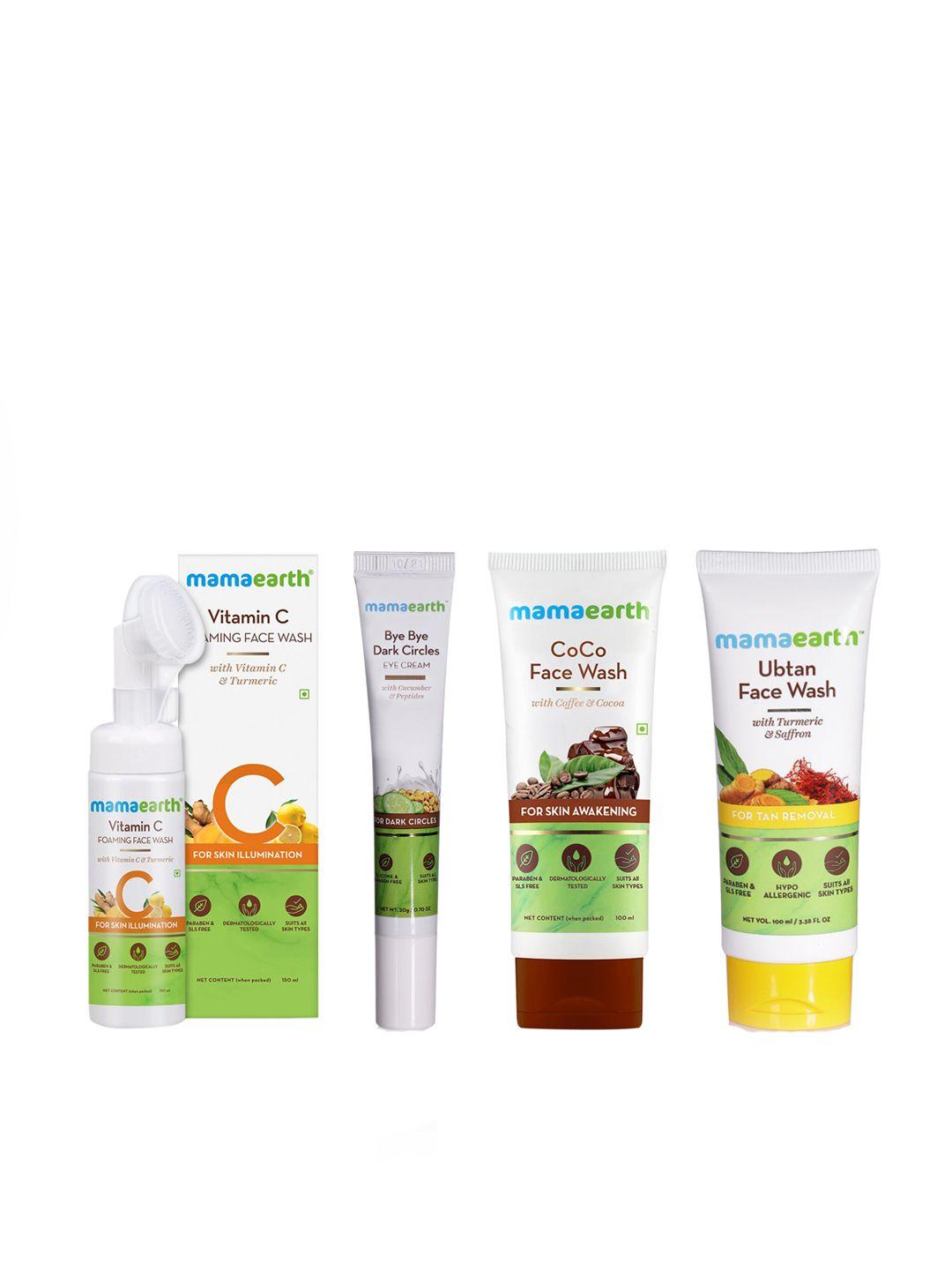 mamaearth unisex set of 3 face washes & eye cream