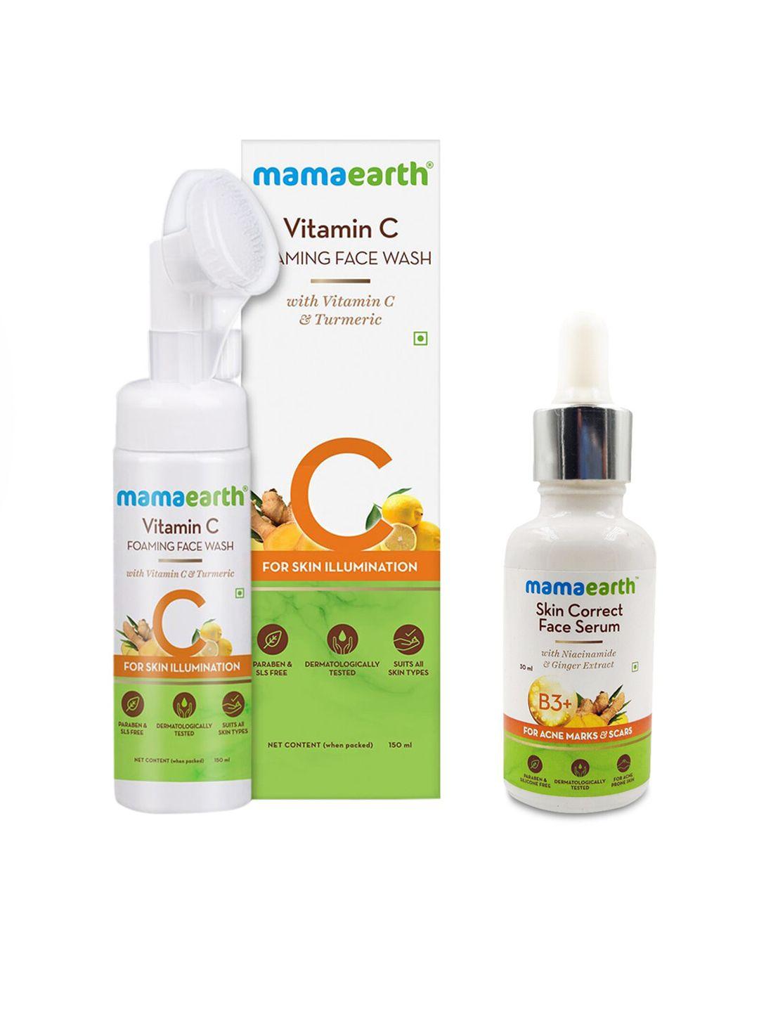 mamaearth unisex set of face wash & face serum