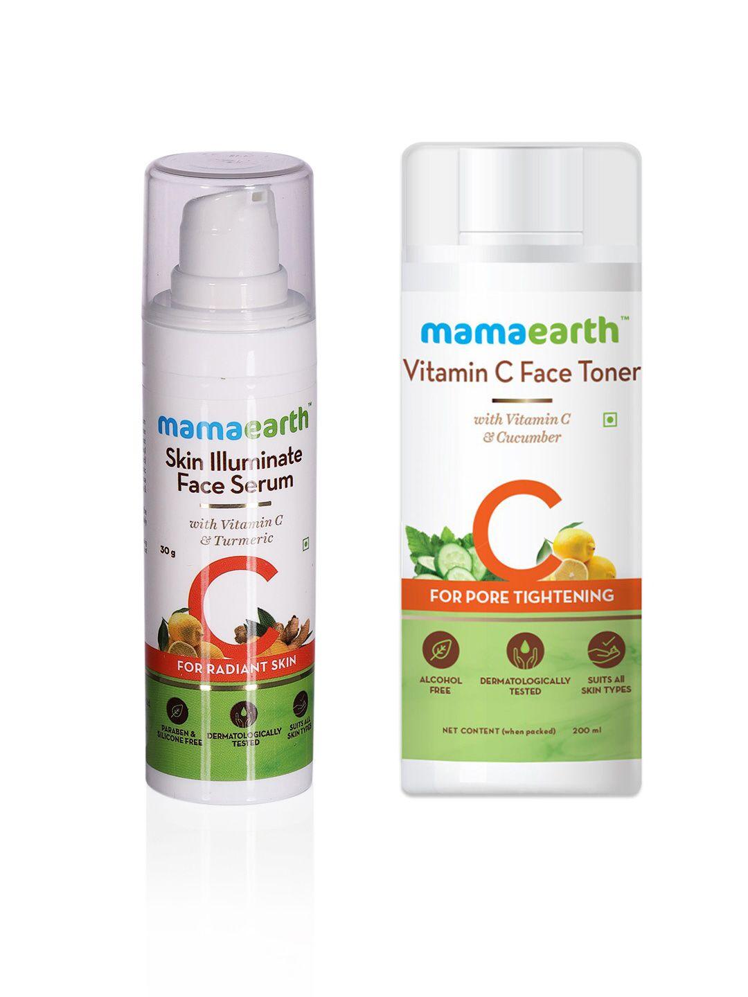 mamaearth unisex set of sustainable vitamin c face serum & toner