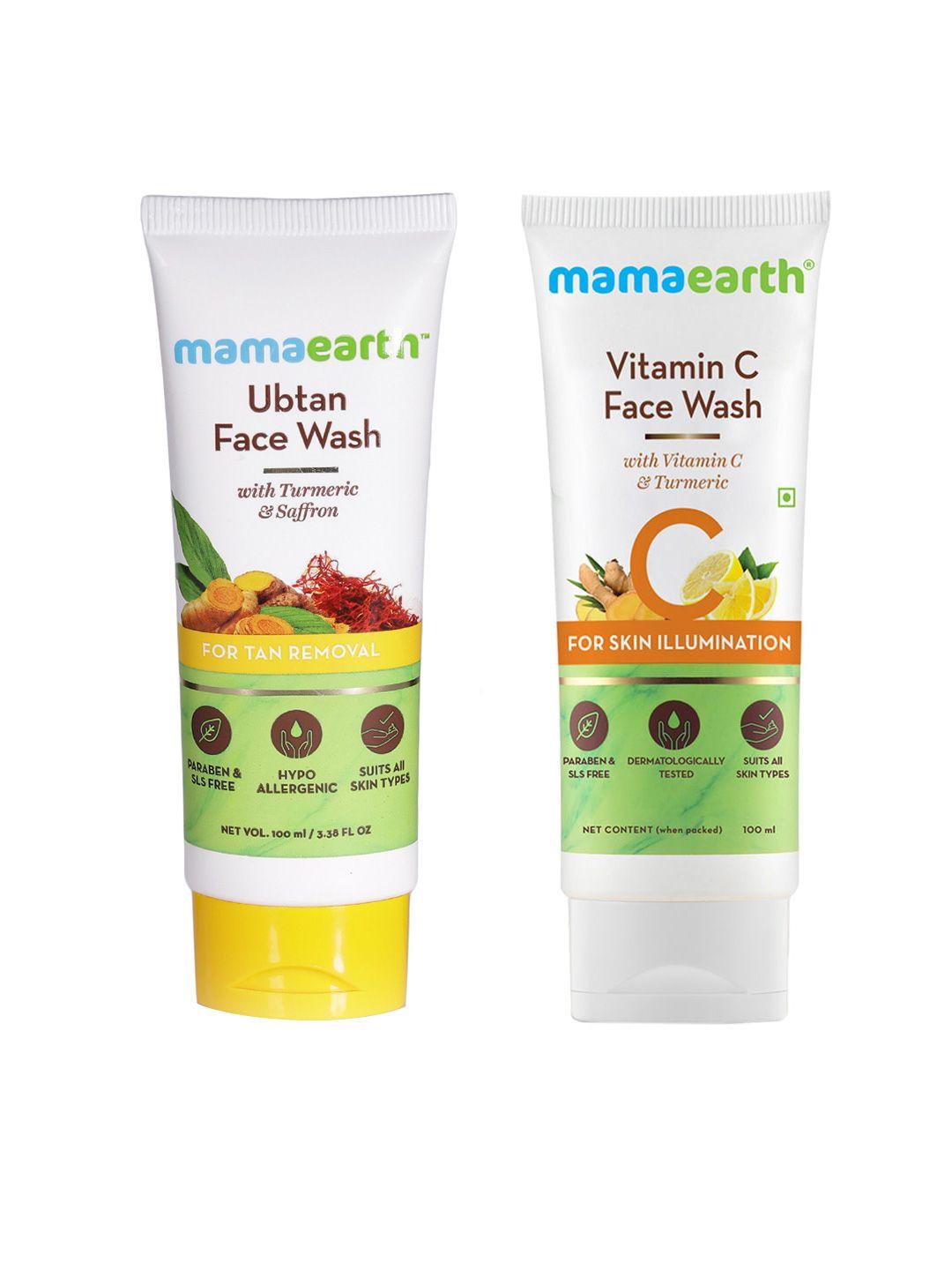 mamaearth unisex set of sustainable vitamin c face wash & tan removal face wash