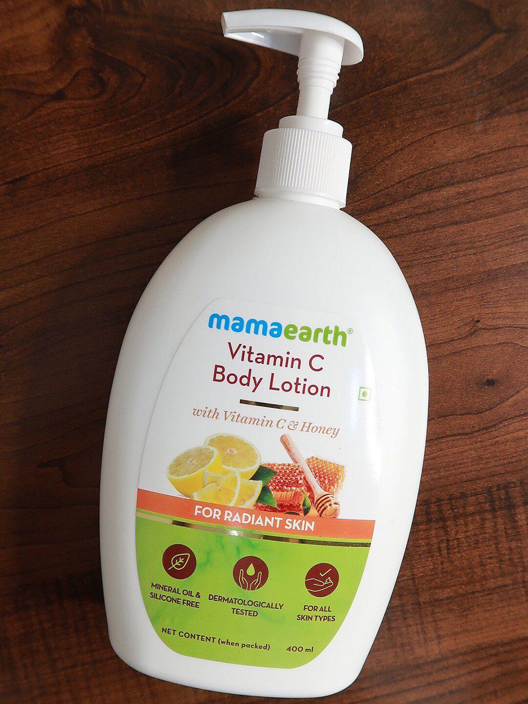 mamaearth vitamin c & honey body lotion for radiant skin 400 ml