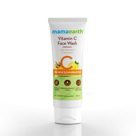 mamaearth vitamin c face wash with vitamin c and turmeric for skin illumination (100 ml)