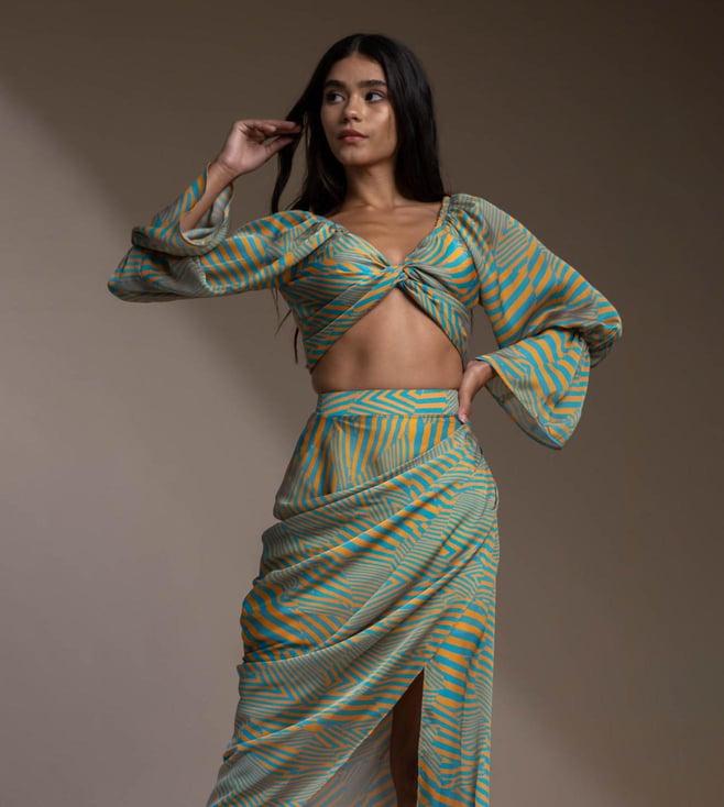 mamicha turquoise blue luxe resort wear valencia crop top