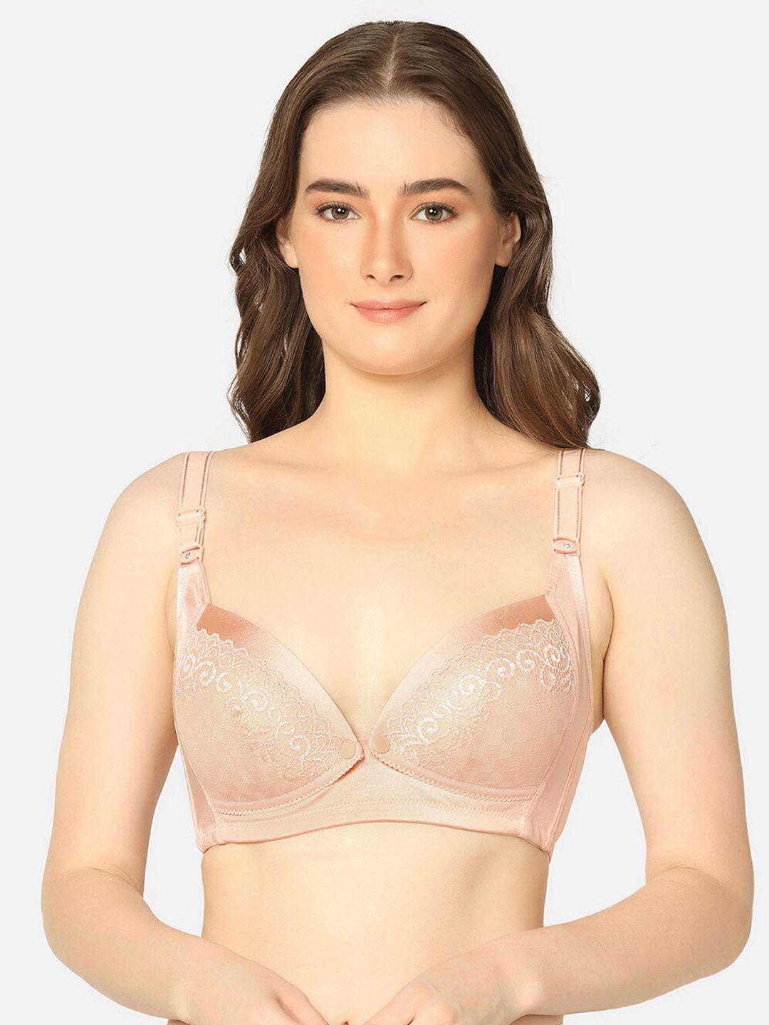 mamma presto lace detail non-wired lightly padded nursing maternity bra anti bacterial