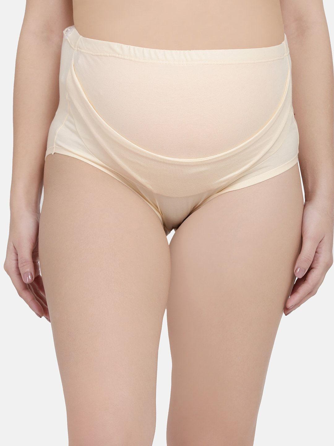 mamma presto women beige solid adjustable band maternity briefs mpu-05 beige-c20