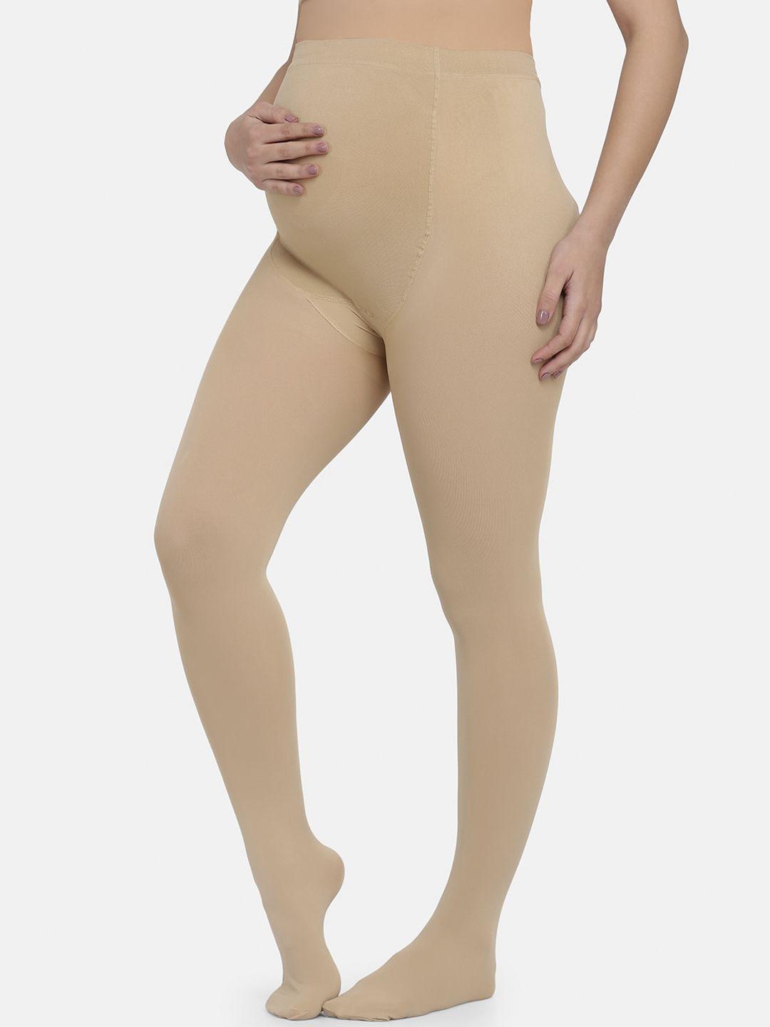 mamma presto women beige solid maternity stockings