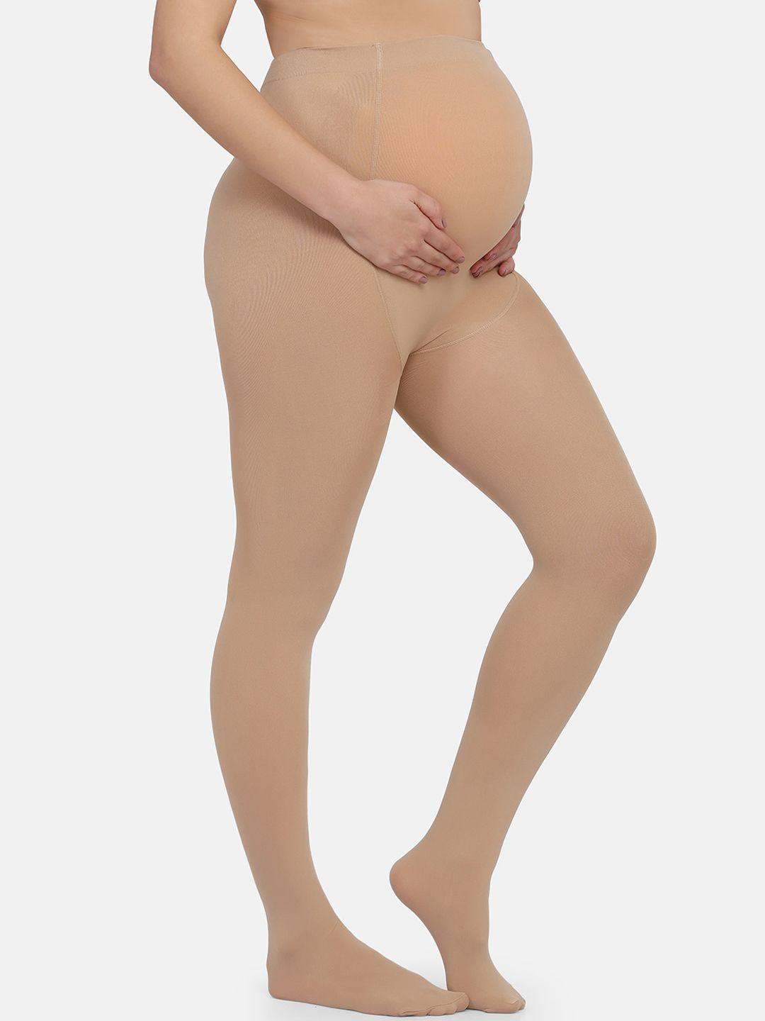 mamma presto women beige solid maternity stockings
