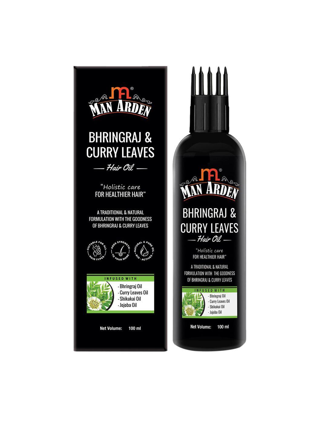 man arden bhringraj & curry leaves cruelty-free hair oil with shikakai - 100 ml