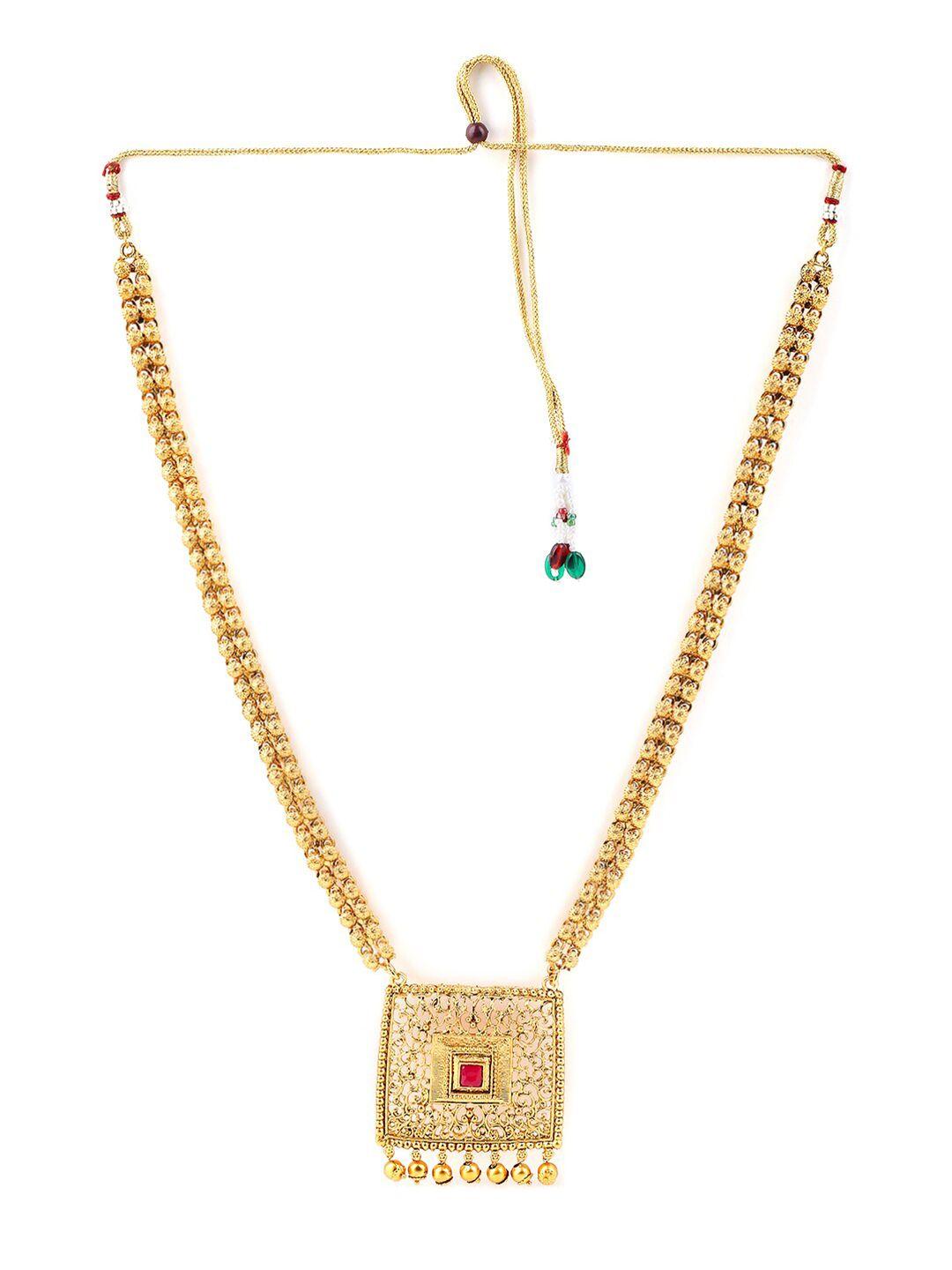 manath gold plated kundan studded jewellery set