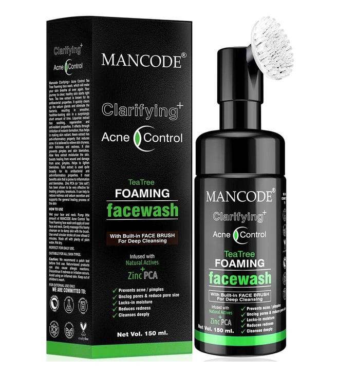 mancode clarifying acne control tea tree foaming facewash - 150 ml