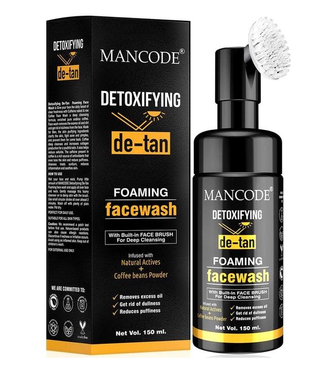 mancode detoxifying de-tan foaming facewash - 150 ml