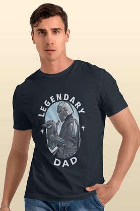 mandalorian dad round neck mens t-shirt - navy