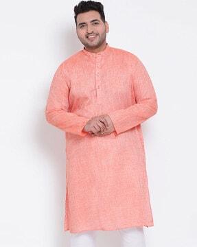 mandarin- collar kurta with insert pocket