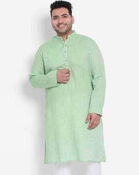 mandarin- collar kurta with insert pocket