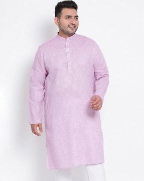 mandarin- collar kurta with insert pocket